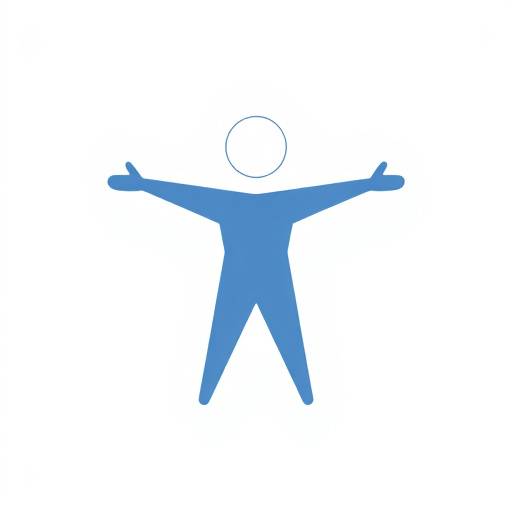 Accessibility icon, a stylized figure representing a person with arms outstretched, symbolizing inclusivity and access
