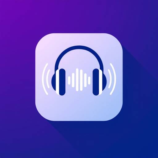 Icon representing a podcast with headphones and sound waves