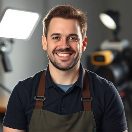 Portrait of Mark Johnson, Studio Assistant, with a helpful and enthusiastic smile