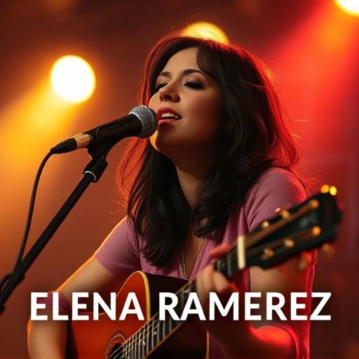 Poster for the 'Acoustic Serenade' evening with singer-songwriter Elena Ramirez