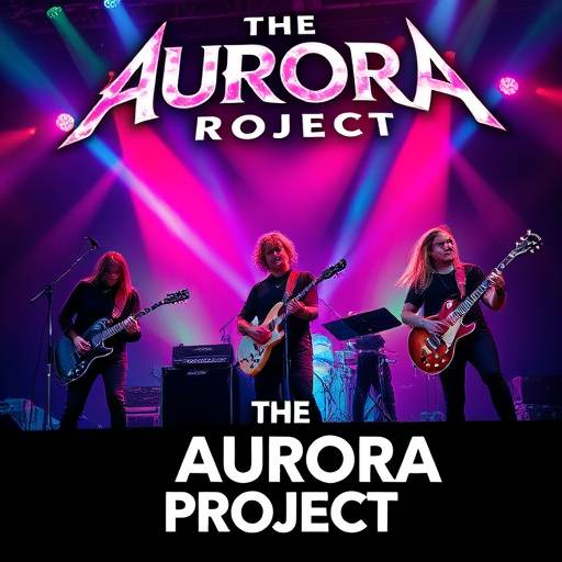 Poster for the 'Electric Echoes' concert featuring the local band 'The Aurora Project'