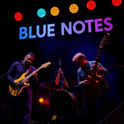 Poster for the 'Jazz Fusion Night' featuring the 'Blue Notes' ensemble